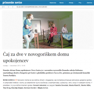 Čaj za dve - članek v Primorskih novicah